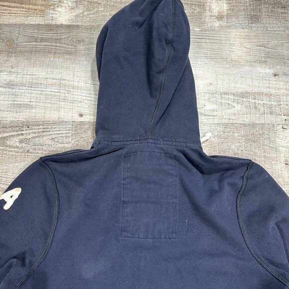Vintage Y2K Abercrombie & Fitch Muscle Zip Up Navy Hoodie Men's Size Medium - Picture 8 of 9